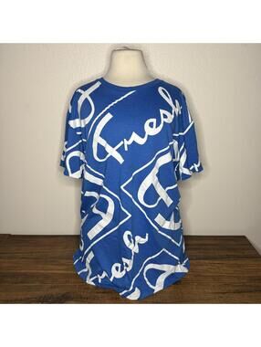 VIBES Blue Graphic 'Fresh' Print T-Shirt Large